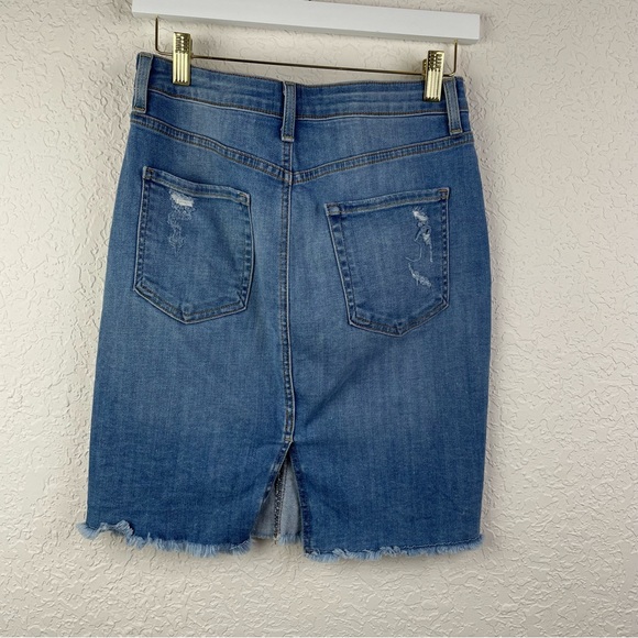Just Black Distressed Denim Skirt Size Medium - Picture 2 of 8